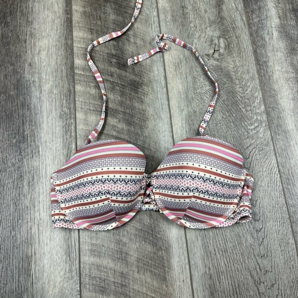 36D VS Tan/Pink Bikini Top